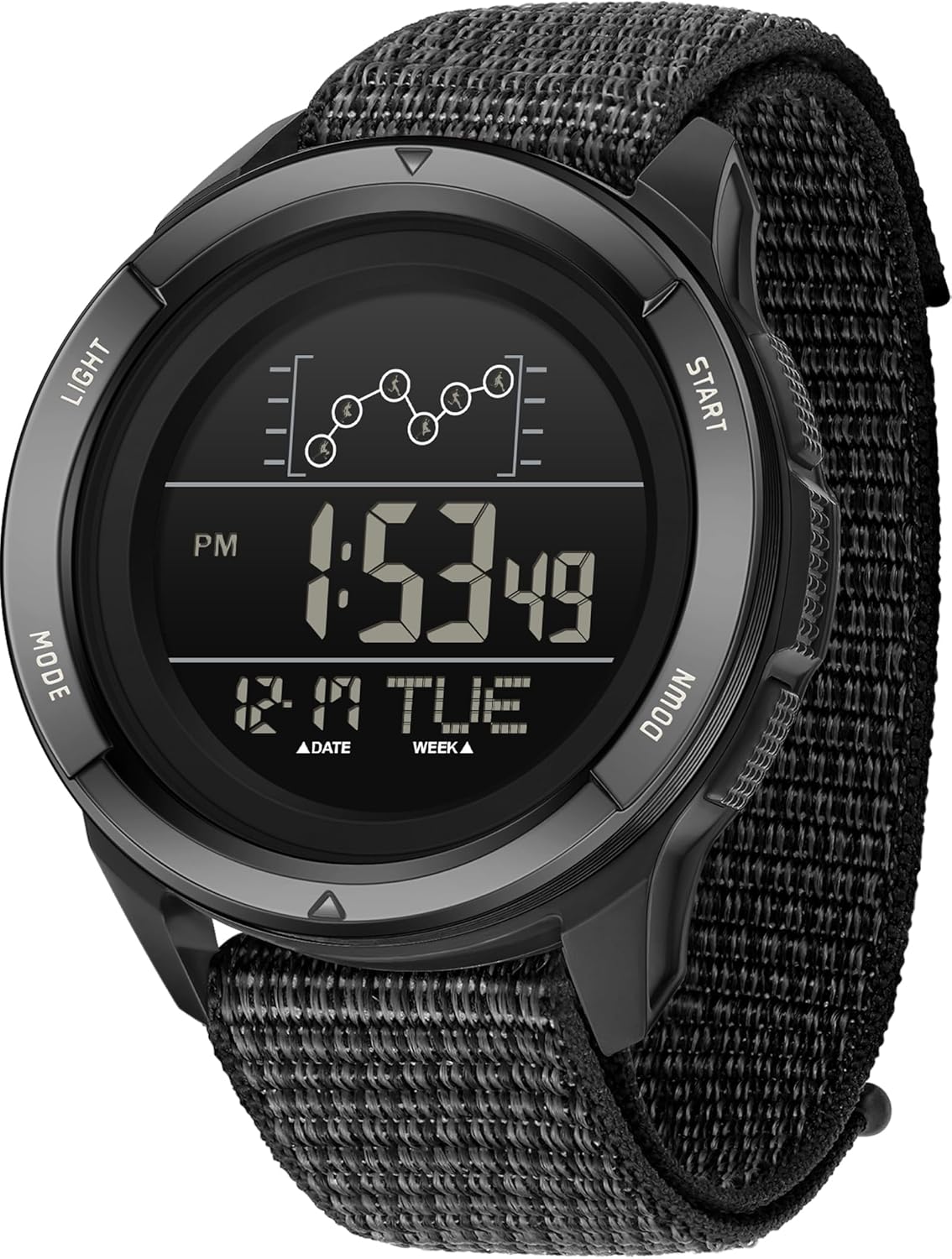 findtime Military Watches for Men Tactical Digital Sports Watch Waterproof Army Outdoor Nylon Strap Electronic Watch Men LED Luminous Alarm Stopwatch Relojes para
