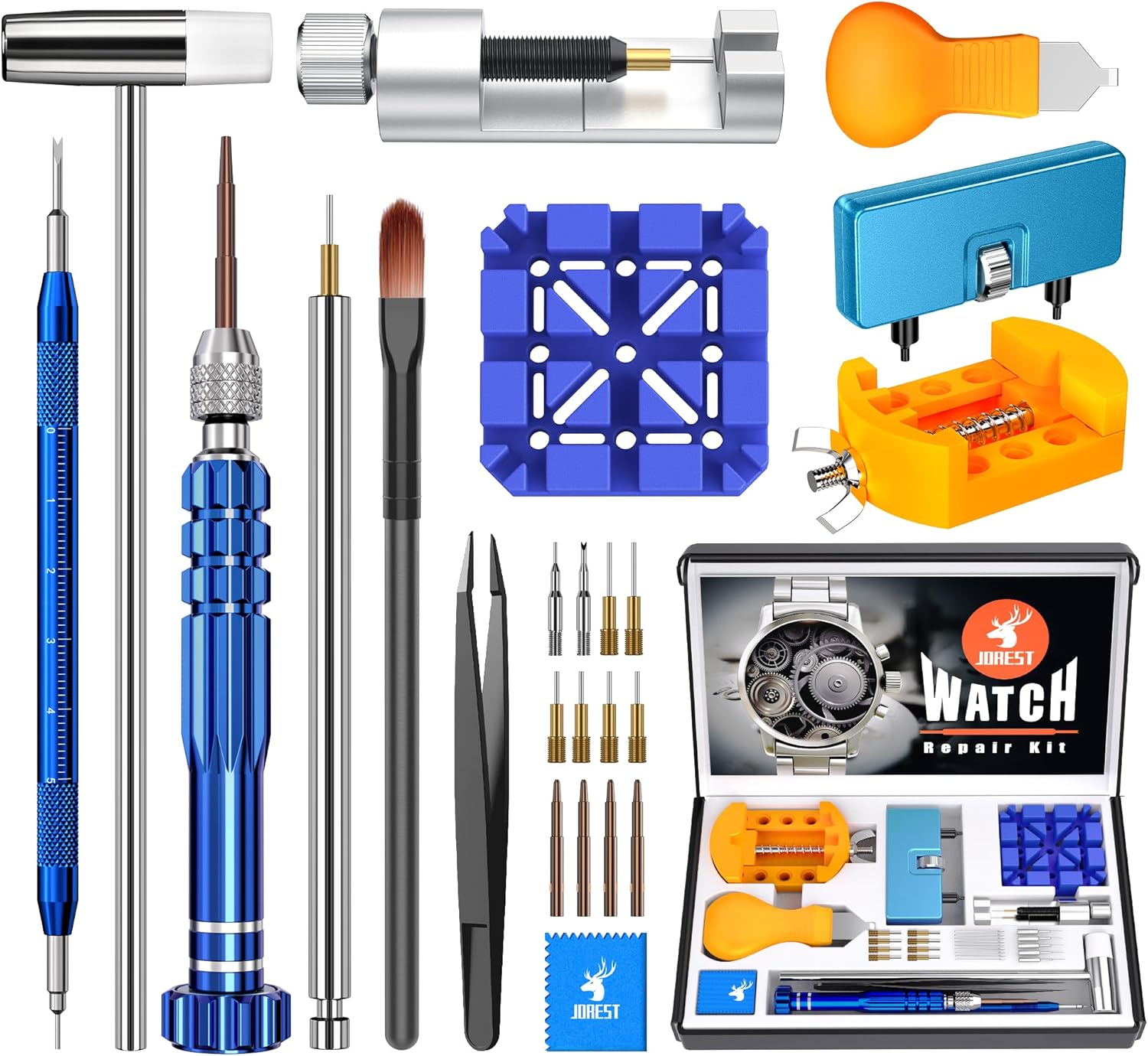 JOREST Watchmaker Kit, Replace Battery, Link Removal, Replace Strap, Watch Opener, Repair Screwdriver, Tools, Case Opener