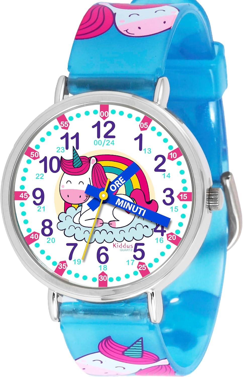 Kiddus Children's Educational Watch, Analogue Wrist Watch for Children 5-10 Years, 3ATM and 5ATM, First with Hours and Minutes, Baby Gift