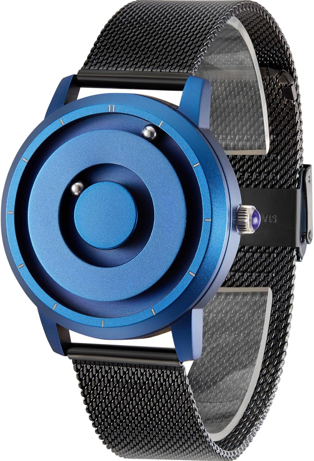 EUTOUR Men's Magnetic Watch Simple Fashion No Glass Ball Bearing Quartz Wrist Watches for Men 40 mm