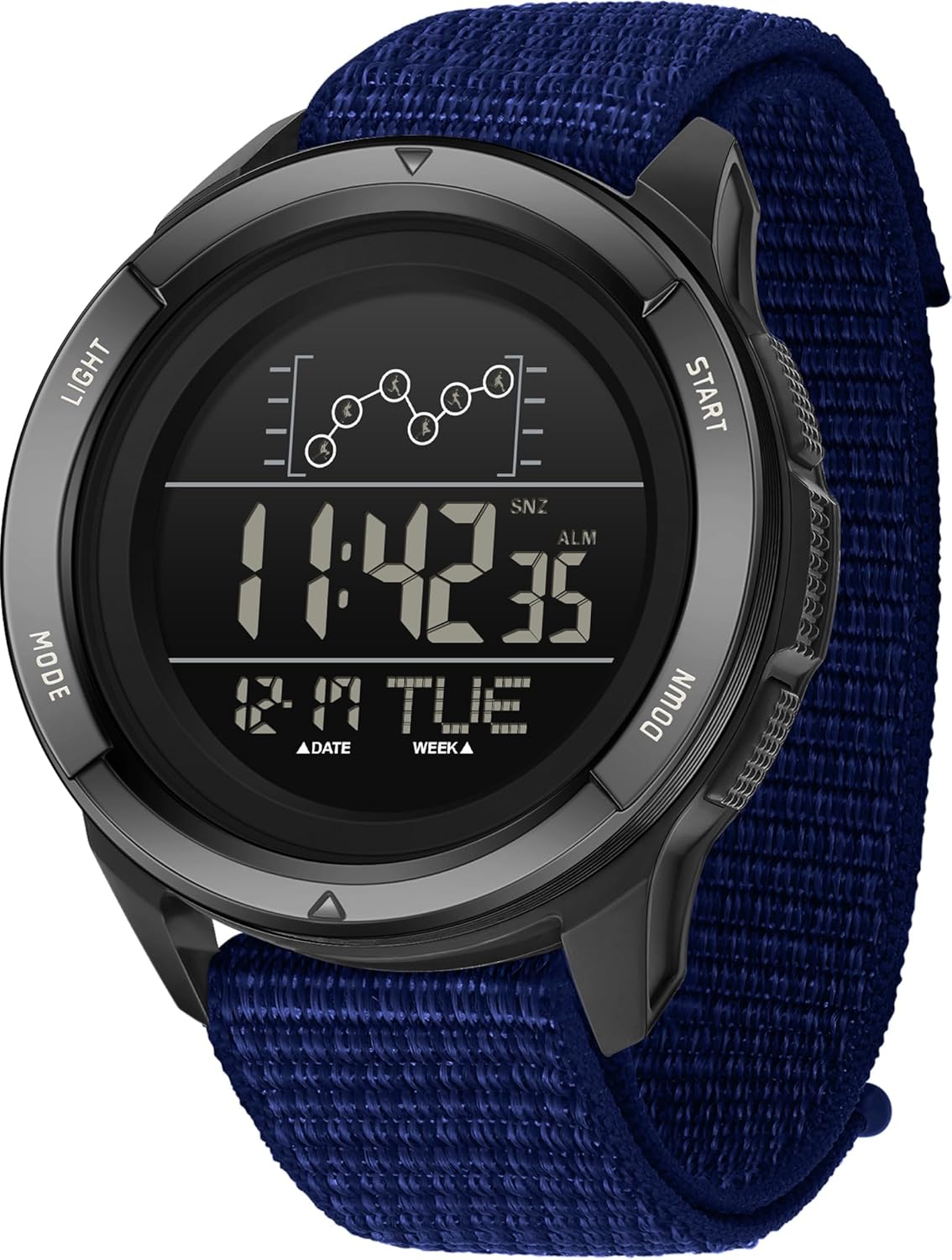 findtime Military Watches for Men Tactical Digital Sports Watch Waterproof Army Outdoor Nylon Strap Electronic Watch Men LED Luminous Alarm Stopwatch Relojes para