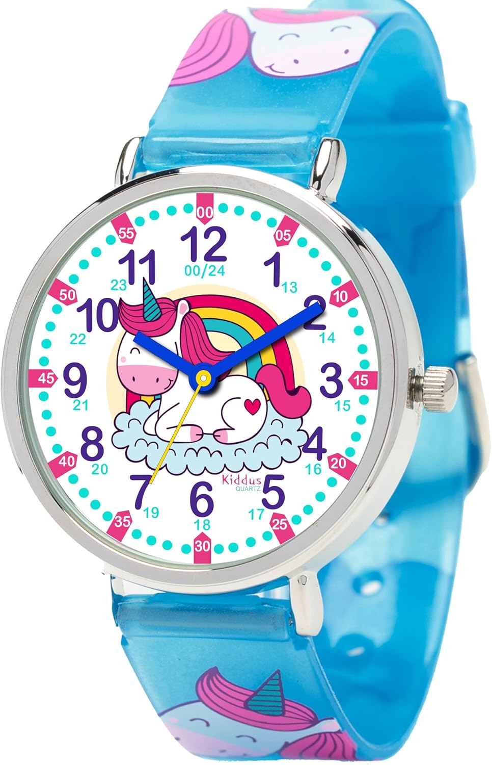 Kiddus Children's Educational Watch, Analogue Wrist Watch for Children 5-10 Years, 3ATM and 5ATM, First with Hours and Minutes, Baby Gift