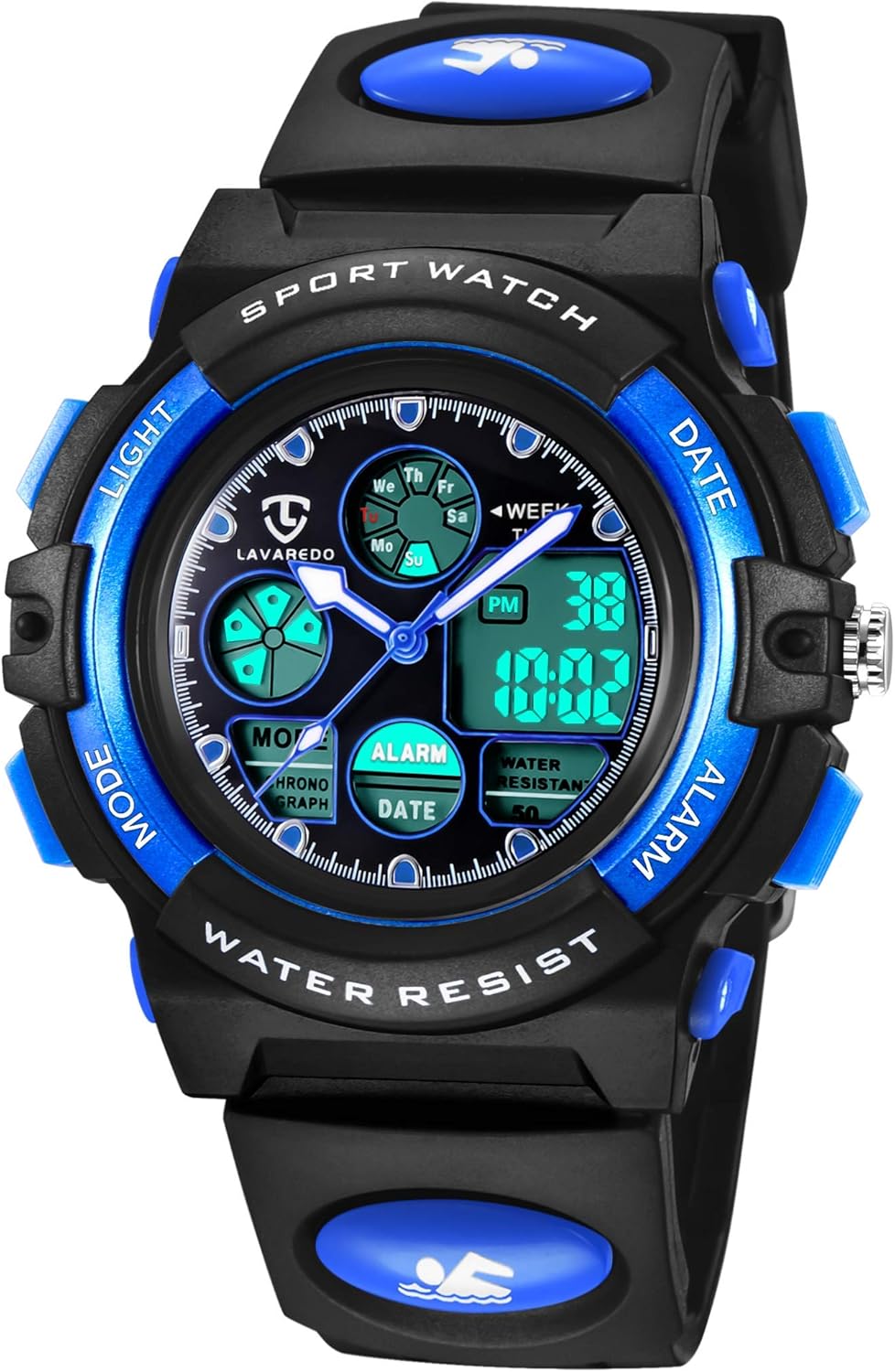 Watches, Children's Watches, Teenagers Outdoor Sports Digital Watches Multifunction Waterproof Digital Watches with LED Lights and Kids Wrist Watches