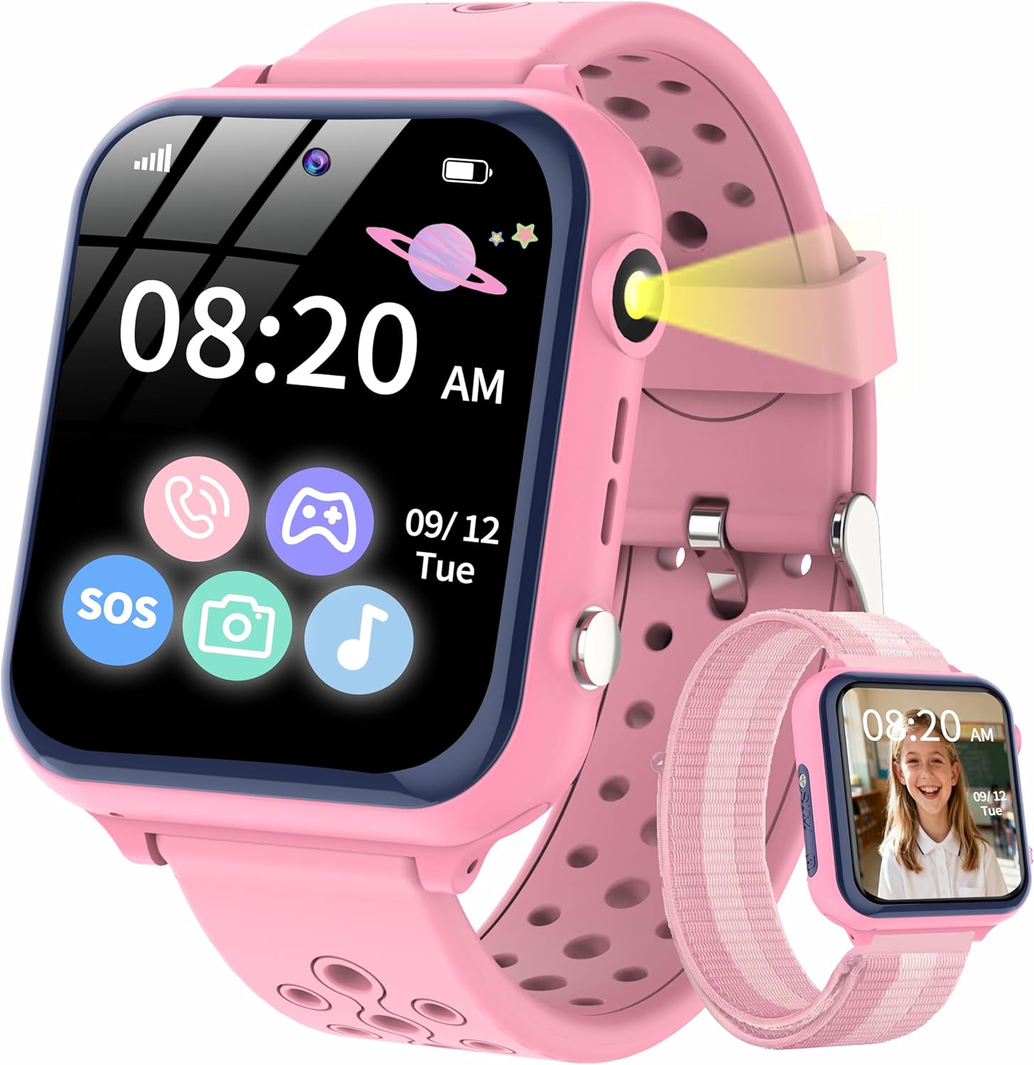 Children's Smartwatch for Children – SOS Phone Calls 16 Games HD Video MP3 Music Calculator Alarm Timer – Digital Watch Smartwatch Children 3 4 5 6 7 8 9 10 Years