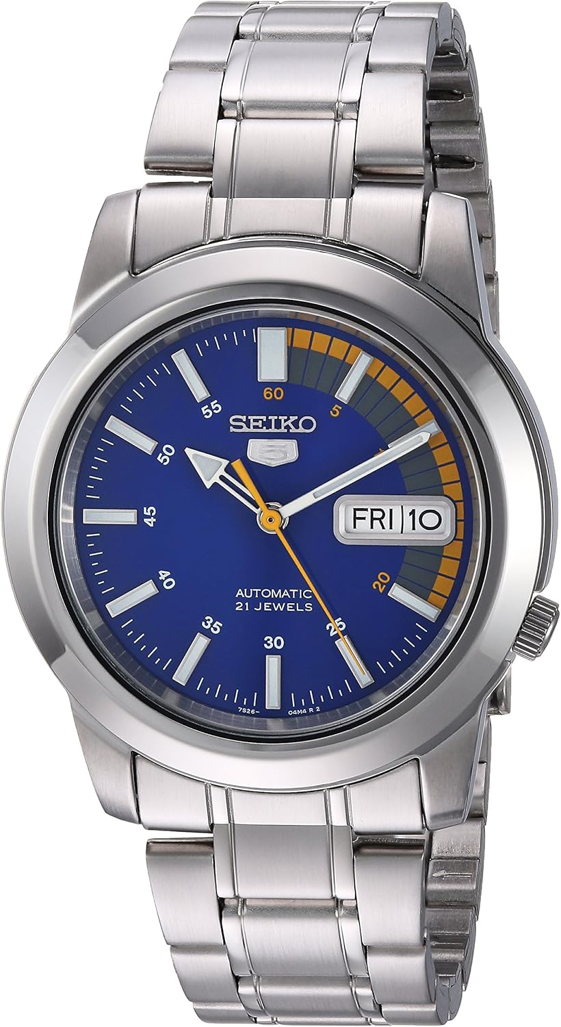 Seiko SNKK27K1 Automatic Man Watch 37 mm, blue / silver, Elegant