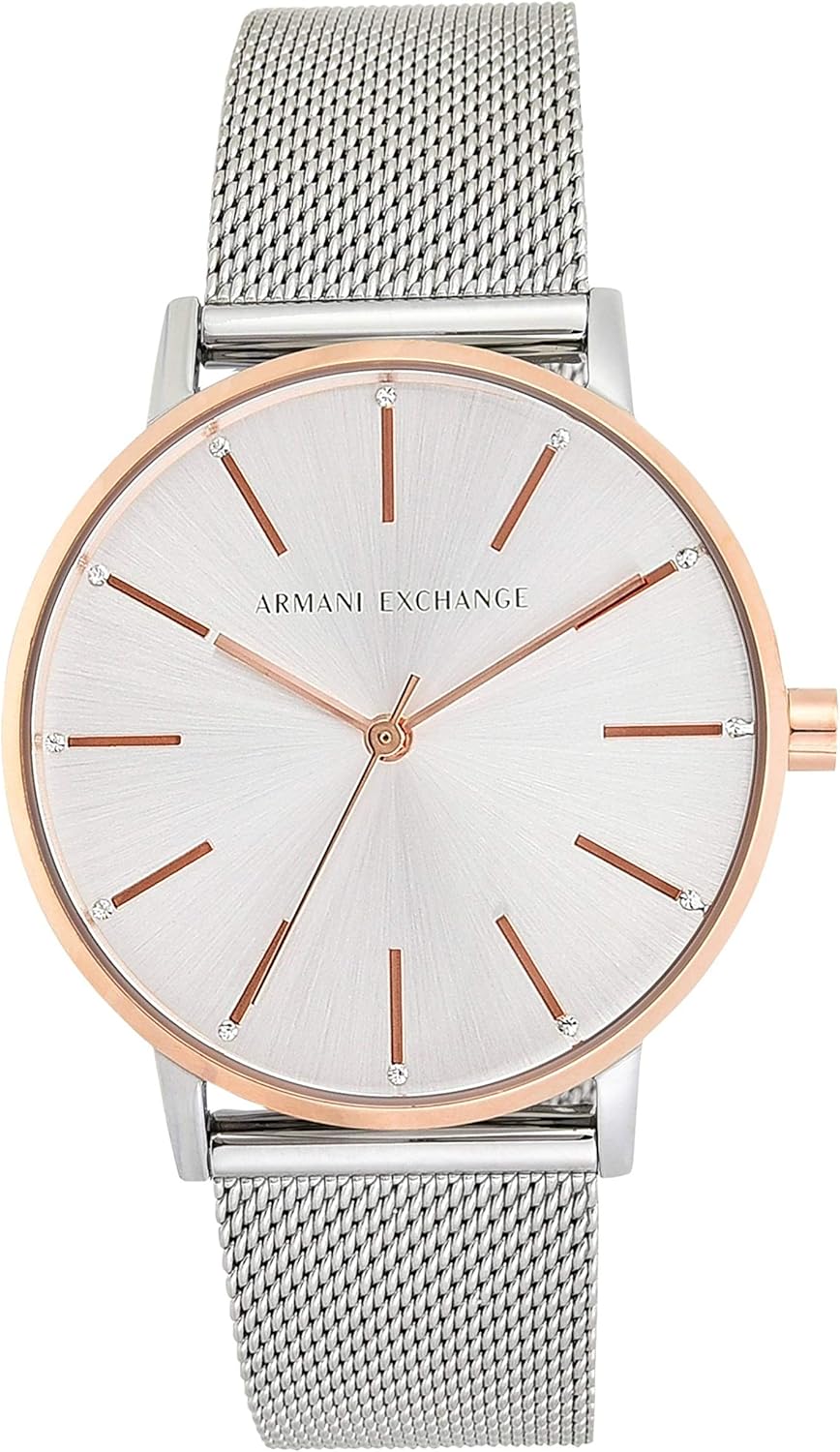 Armani Exchange Orologio da donna, Movimento al quarzo a tre lancette e cassa da 36 mm con cinturino in acciaio inossidabile