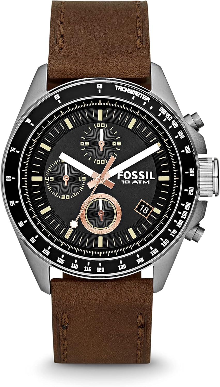 Fossil Decker Men's Chronograph Quartz Watch with Steel or Leather Strap