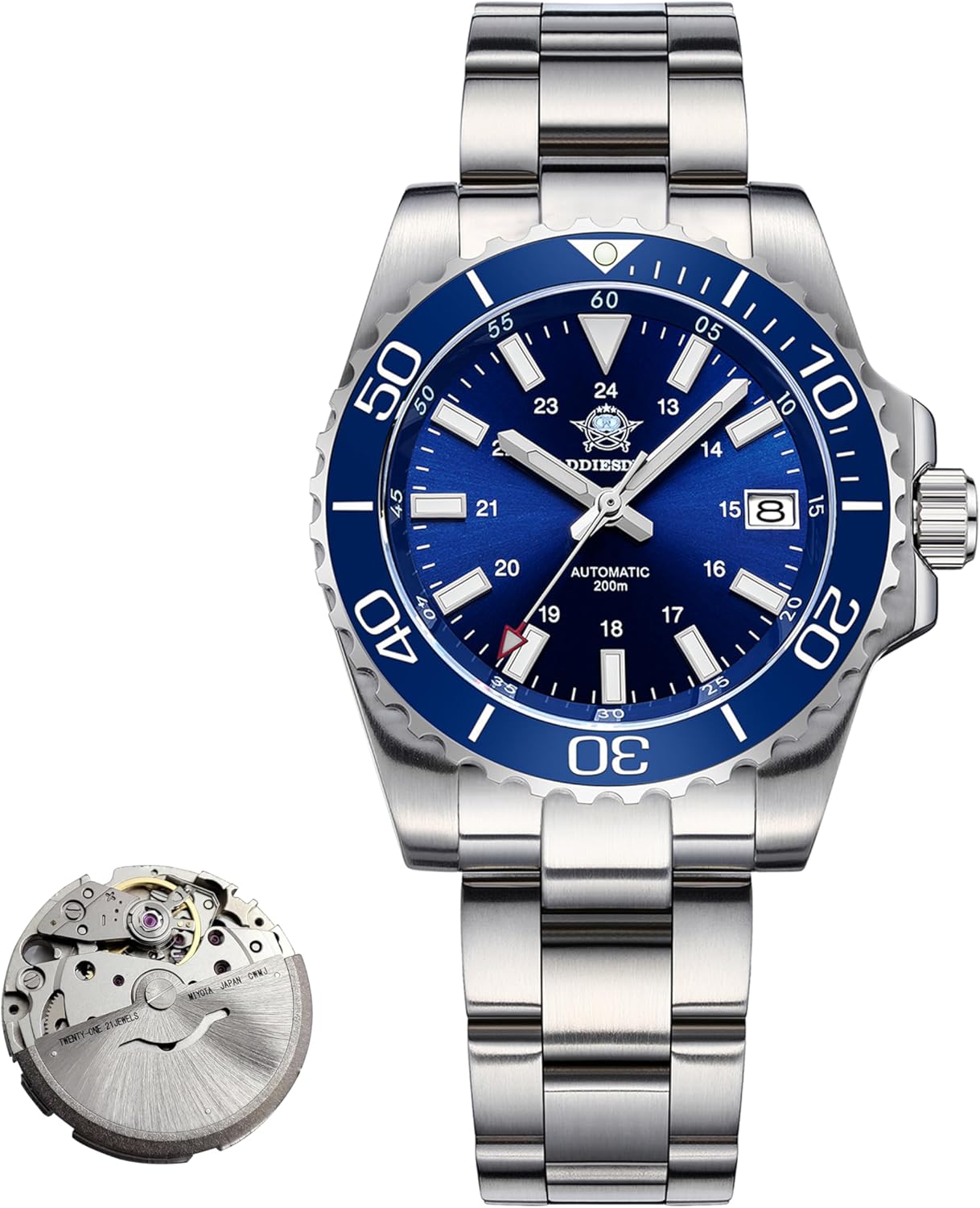 ADDIESDIVE BGW9 BGW9 Automatic Mechanical Men's Automatic Watch with Solar Rays Waterproof 20 ATM Super Bright Synthetic Sapphire Glass