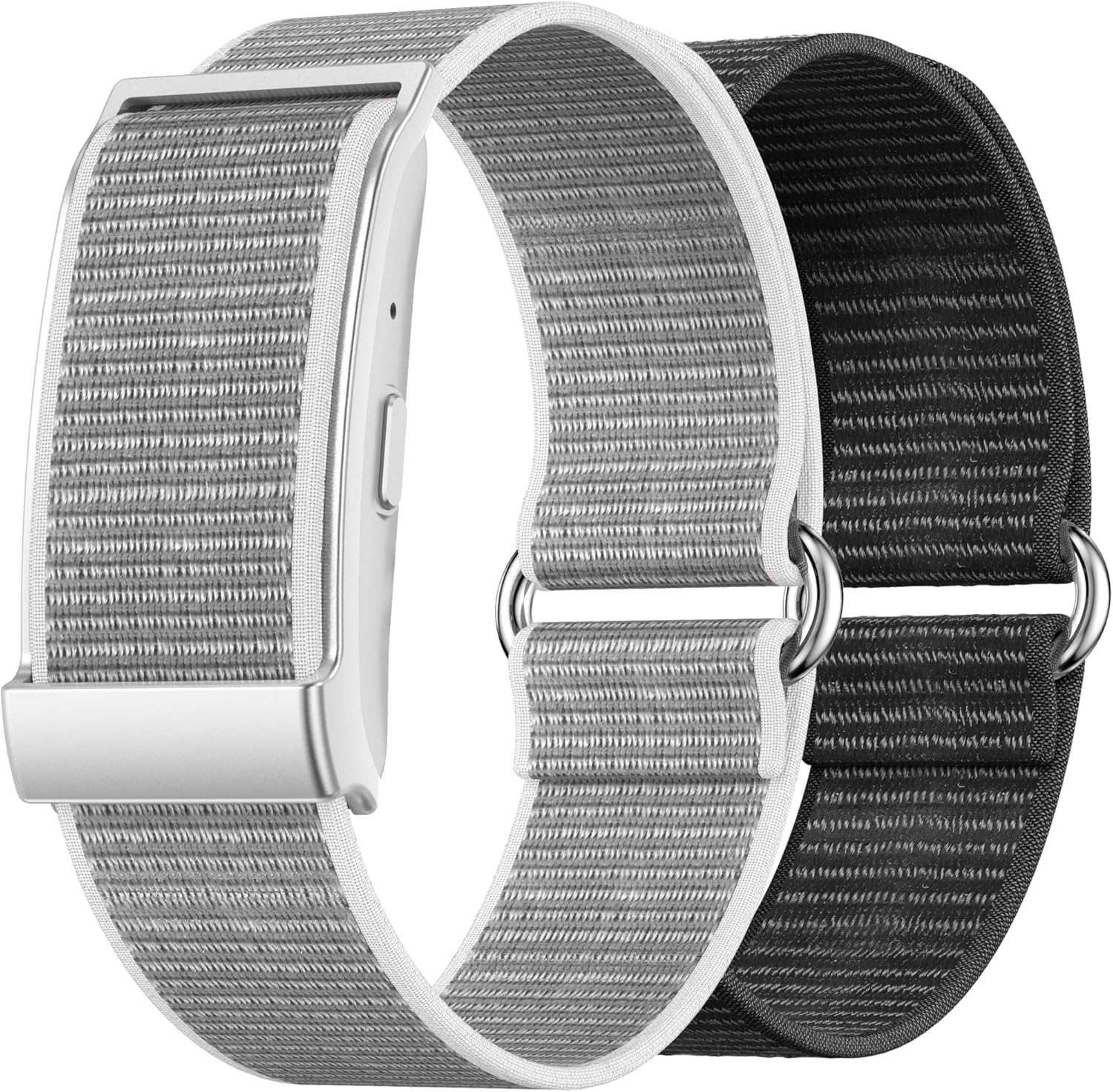 Nilox ONAIR Screenless Smart Band Fitness, 24/7 Health and Activity Monitor, Minimal Design, Long Life Battery, Smart Coaching, Grey and Black Straps