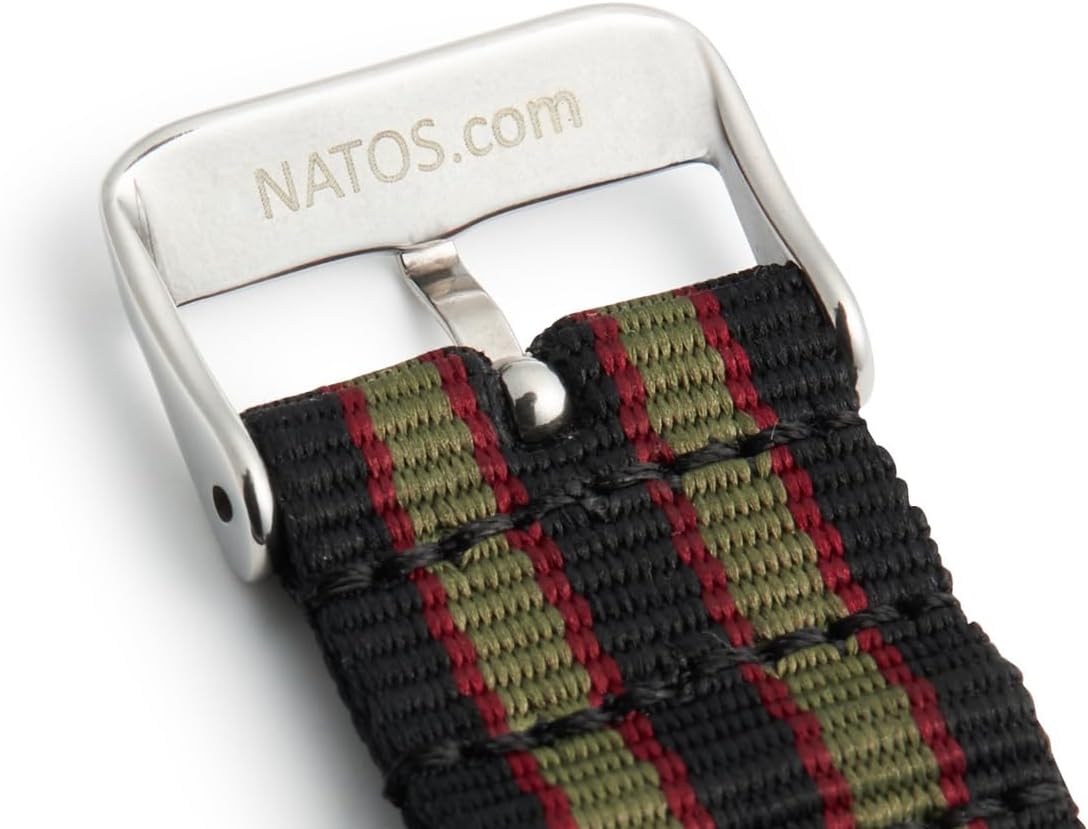 NATOS.COM - Unisex Canvas NATO G10 Two Piece Strap with Stainless Steel Metal Buckle Also for Smartwatch