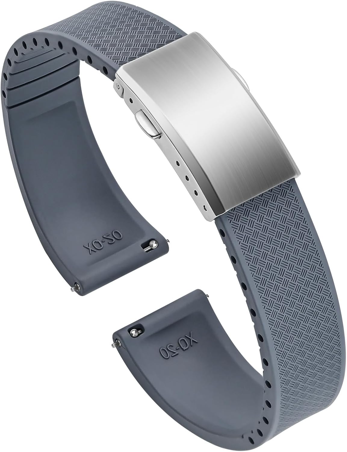 ULLCHRO 20 mm 22 mm FKM Fluorinated Rubber Quick Release Watch Straps, Soft and Durable Replacement Straps, Fluorine Rubber Sport Strap for Men