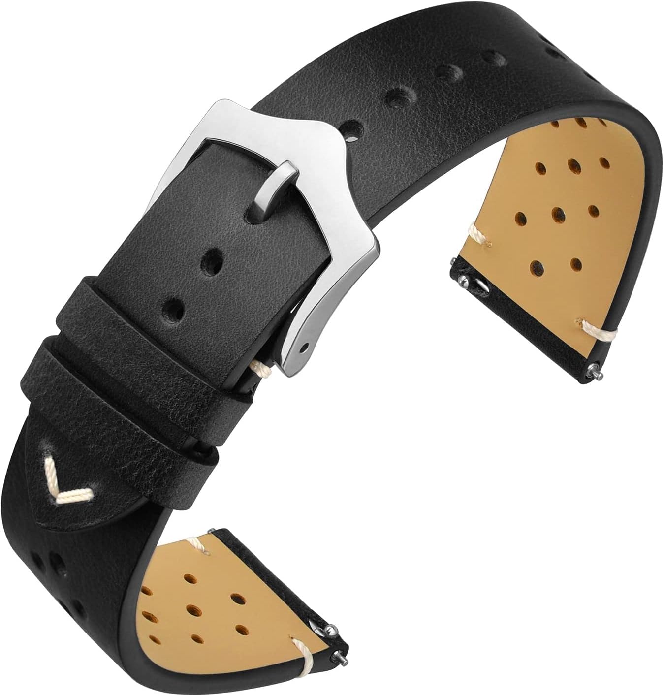 ANNEFIT Vintage Leather Watch Bands 18mm 19mm 20mm 22mm Quick Release for Men and Women