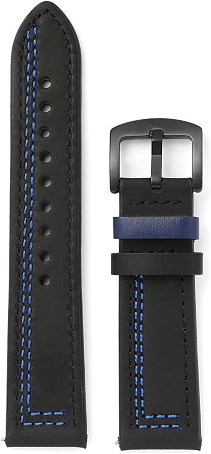ELLENNE - Genuine Leather Universal Watch Strap - Men and Women Unisex Boy Girl 20 mm 22 mm with lugs included Leather B