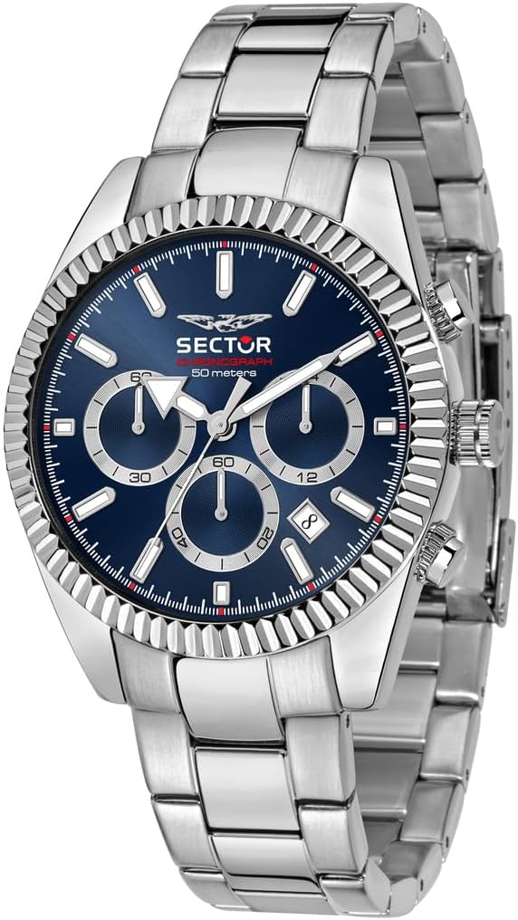 Sector No Limits 240 Limited Edition Men's Chronograph Analogue Watch R3273676008, silver, bracelet
