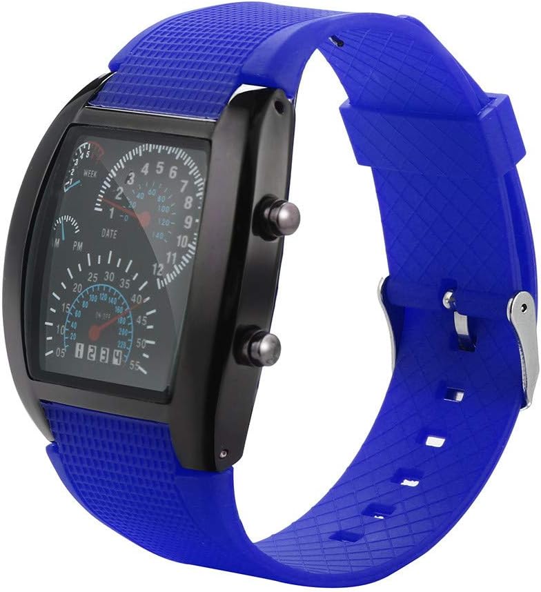 Men's Analogue Watch Speedometer LED Sports Watch with Light