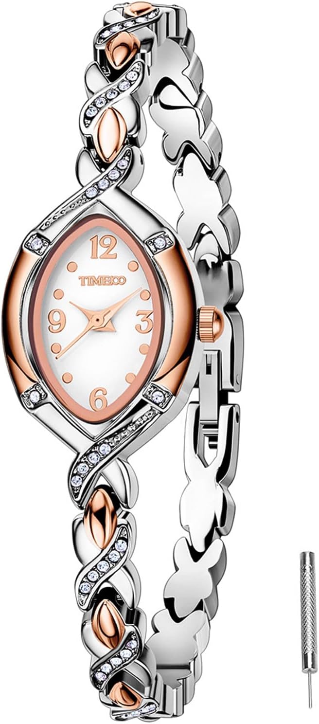 TIME100 Women's Quartz Bracelet Watch, Elegant Fashion with Round Dial with Precious Stones with Waterproof