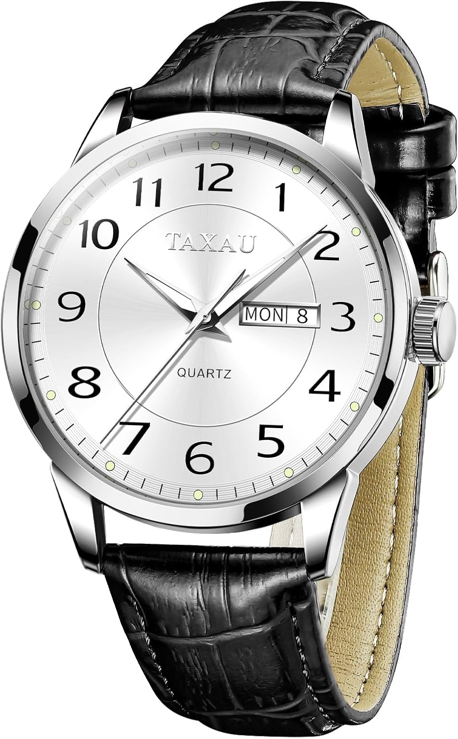 Men's Watch Leather Strap Vintage Classic Men's Analogue Waterproof Wrist Watches Large Dial Men's Gift