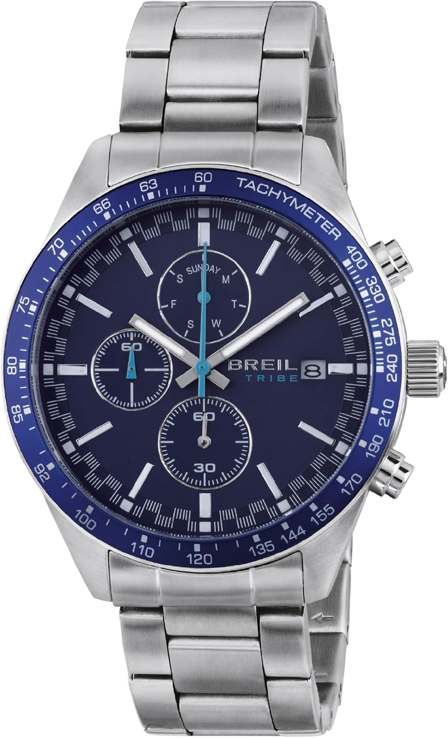 Breil - Men's Watch FAST Collection - Chrono Gent Wristwatch with Analogue Dial - PE603 Movement WITH DATE - Quartz Watch - Steel Strap