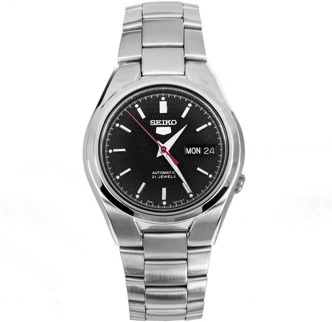 Seiko 5 Gent Men's Automatic Wrist Watch, Stainless Steel Strap, Grey