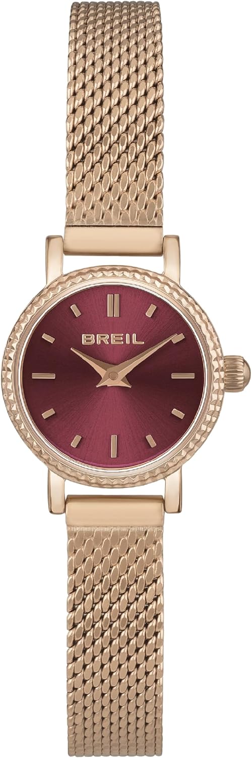 Breil, Darling Collection, Women's Steel Watch, Thin and Flexible Milanese Mesh Bracelet, Decorated Bezel, Sliding Closure, Case 18 mm, Adjustable Length 13.5-19 cm, Bronze