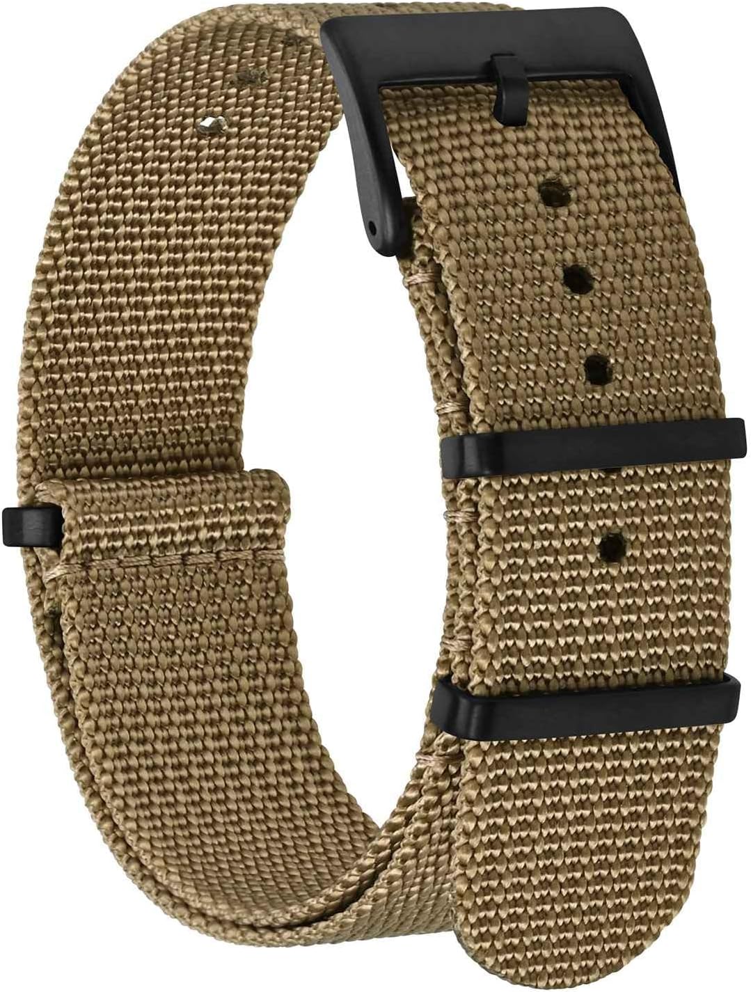 BISONSTRAP Nylon Watch Strap for Men One Piece Military Strap 18mm 20mm 22mm