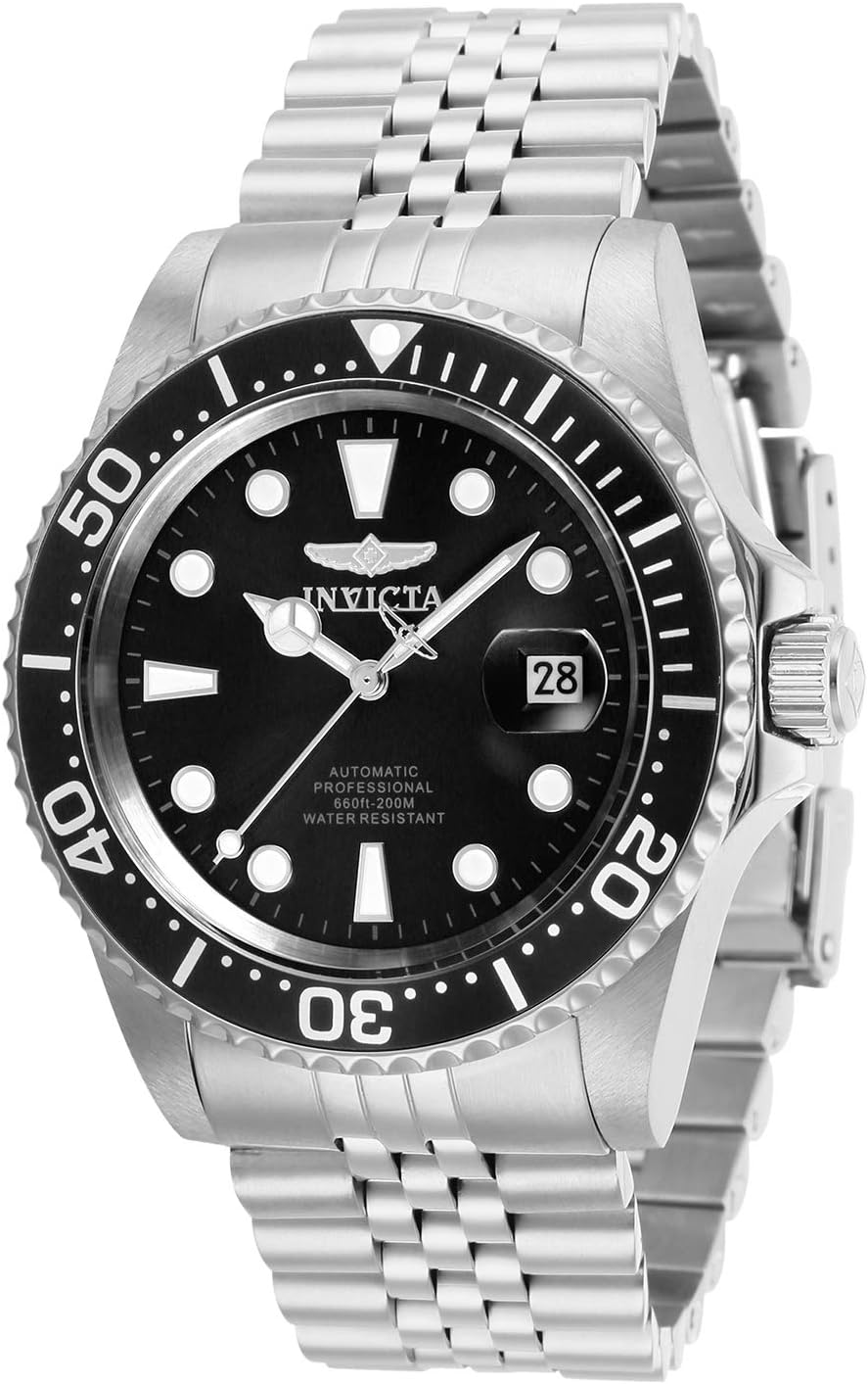 INVICTA Pro Diver 30091 Men's Watch - Waterproof - Analogue - Automatic Movement - Stainless Steel with Black Dial - 42 mm