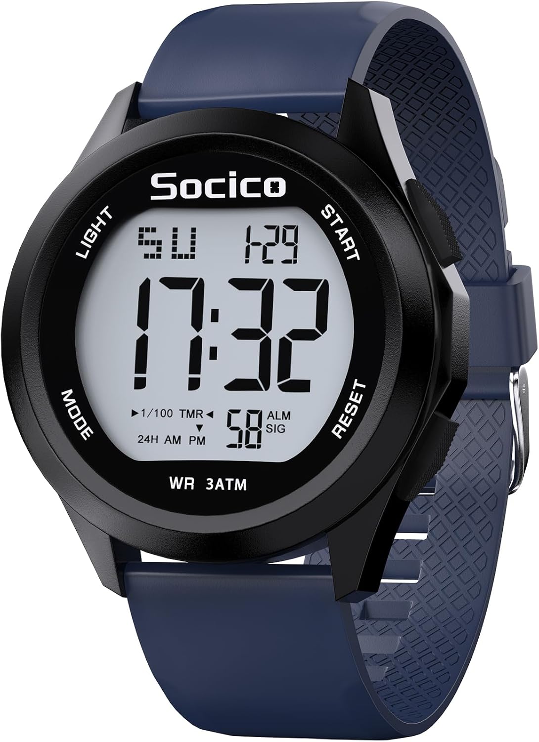 SOCICO Men's Digital Watch Sports Military Waterproof Chronograph LED Illuminated Alarm Date Sport Watch