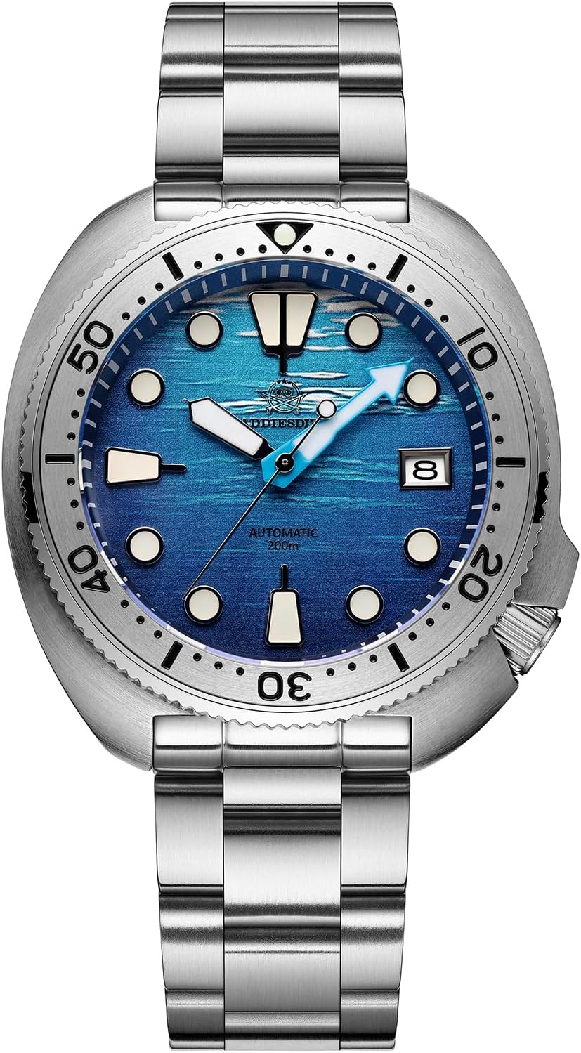 ADDIESDIVE Men's Automatic Watch Luminescent Diver Watches in Steel Mechanical NH35 Movement Diver 200M